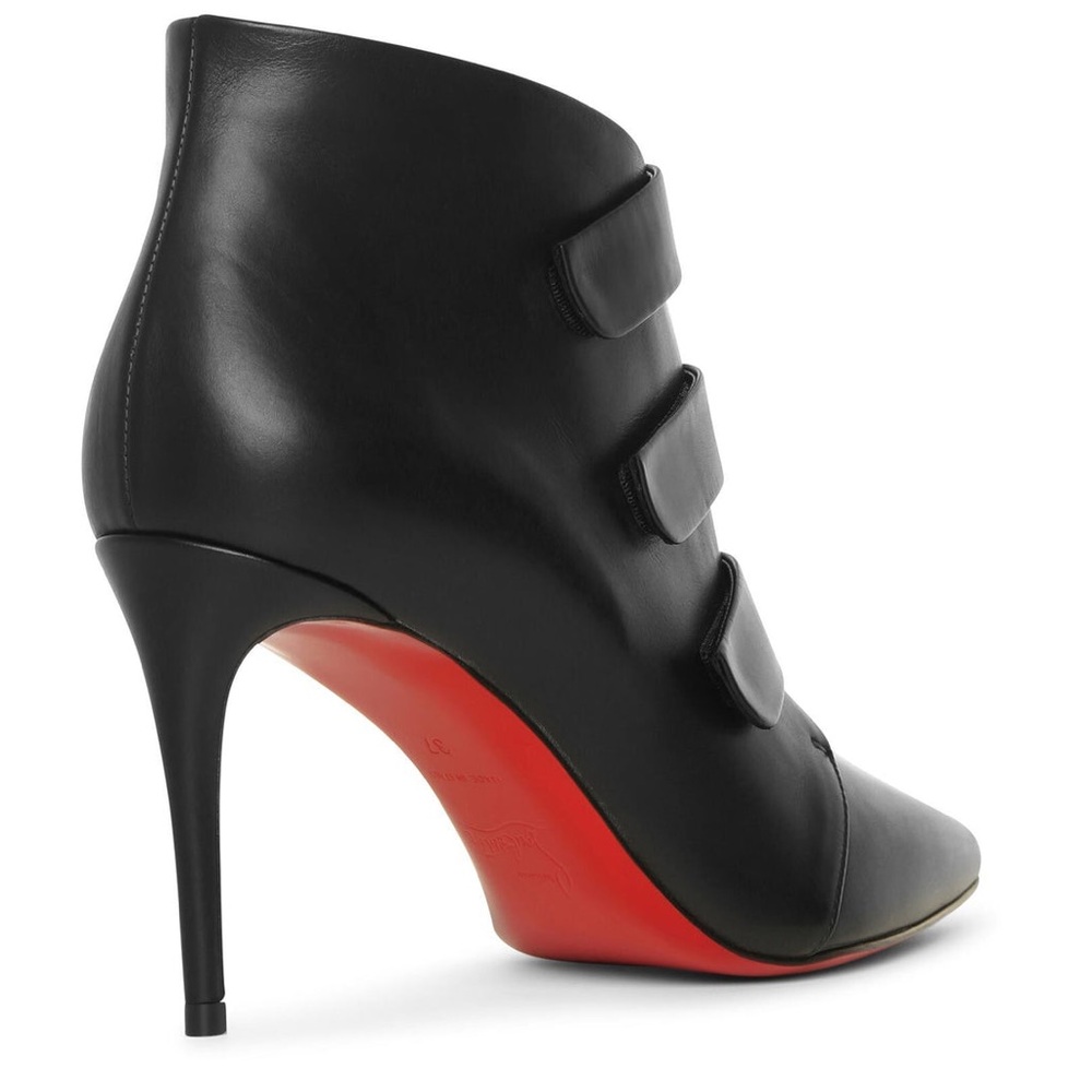 Christian Louboutin Black Ankle Boots with Red Sole